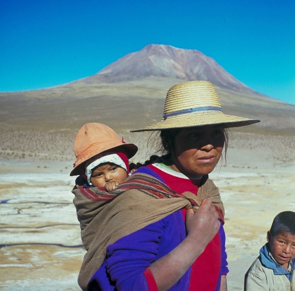 Altiplano family in Chile's northern deserts