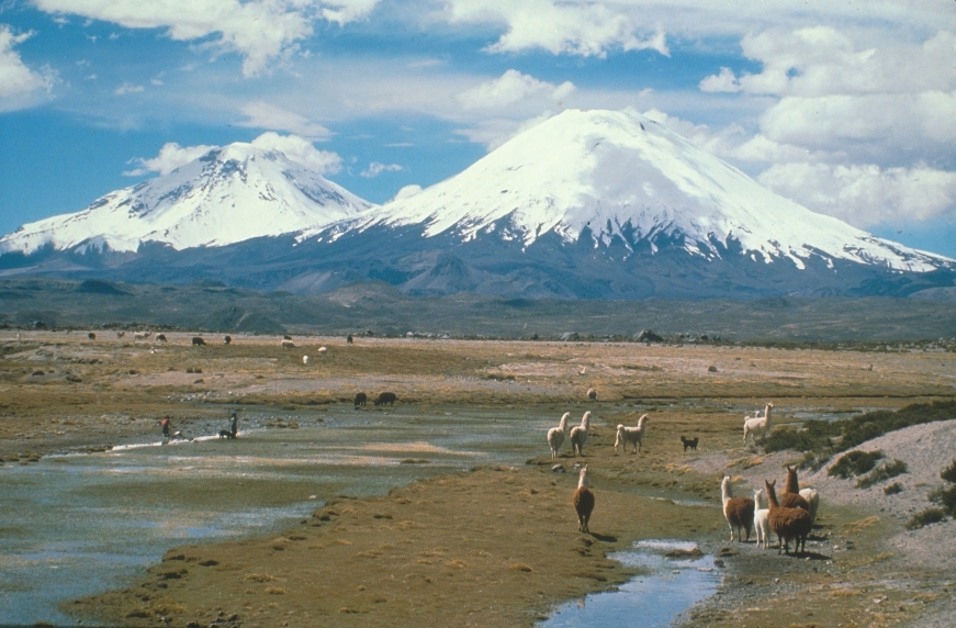 Scenic volcanoes of Chile
