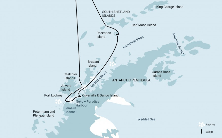 classic Antarctica and Deception Island Map