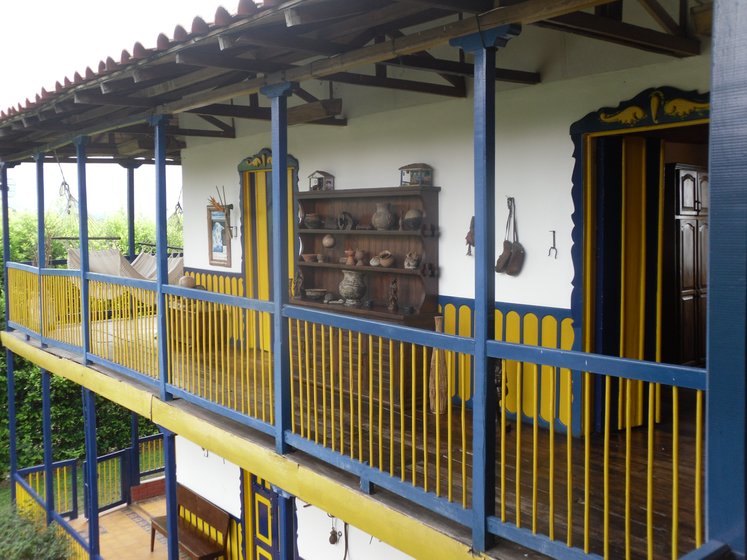 Typical hacienda lodging in the coffee country of Colombia